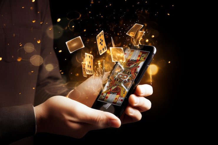 Pengguna memeriksa aplikasi di layar kecil